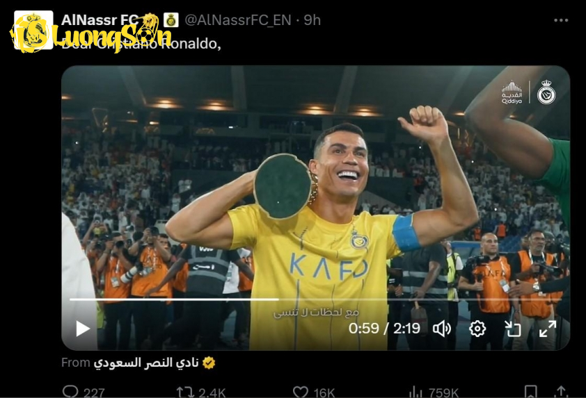 Al Nassr có động thái tri ân Ronaldo (Ảnh: X Al Nassr).